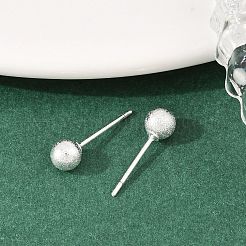 Круглые серьги-гвоздики из латуни&nbsp;EJEW-C171-01C-S