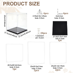 Acryl-Vitrinen für Minifiguren mit schwarzem Sockel&nbsp;ODIS-WH0079-068C