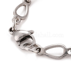 Bracciale a maglie incrociate in acciaio inossidabile 201 con catene a goccia per uomo e donna&nbsp;STAS-E160-27EBP