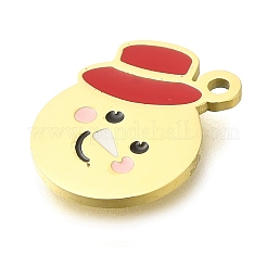 Эмалевые подвески из нержавеющей стали 304 с ионным покрытием (IP) на рождественскую тематику&nbsp;STAS-B075-36G-02