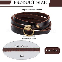 2 Stück Wickelarmbänder aus Rindsleder&nbsp;BJEW-GF0001-35A