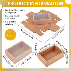 Rechteckige Schubladenkästen aus Kraftpapier&nbsp;LS-CON-WH0089-119B