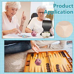 Необработанные деревянные пустые игральные кости&nbsp;WOOD-WH0048-06B