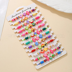 12 шт. браслет из плетеных бусин из полимерной глины&nbsp;FS-WGD3FD0-01