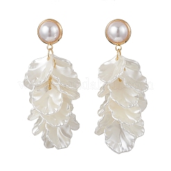 Серьги-гвоздики с имитацией жемчуга из латуни и АБС-пластика Petaline&nbsp;EJEW-TA00777