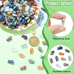 100шт гальванические прозрачные стеклянные бусины&nbsp;EGLA-YW0005-28A