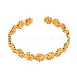 Браслеты-манжеты Sun 304 из нержавеющей стали с открытыми звеньями для женщин&nbsp;BJEW-A150-01G