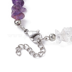 Chakra-Perlenarmbänder aus natürlichen Edelsteinsplittern für Damen&nbsp;BJEW-JB09864