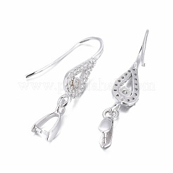 925 orecchino in argento sterling placcato rodio anti-ossidazione&nbsp;STER-F048-41P