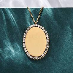 Ожерелья с подвесками из нержавеющей стали 304 с микропаве из кубического циркония для женщин&nbsp;NJEW-Z065-08G-03