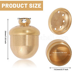 Открывающиеся латунные подвески из урны с желудями и пеплом&nbsp;KK-WH0001-25