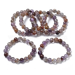 Браслеты из натуральных круглых бусин из кварца лодолита для женщин&nbsp;BJEW-Z158-03K-02