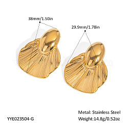 Boucles d'oreilles à tige en forme de feuille en acier inoxydable 304&nbsp;GC7235-1