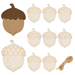 10 шт. необработанные пустые деревянные подвески для художественной росписи&nbsp;DIY-WH20063-005A