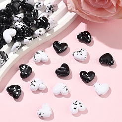 50 шт. 2-цветные непрозрачные акриловые бусины&nbsp;MACR-YW0003-58