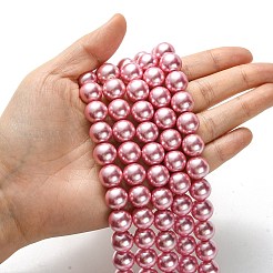 Круглые бусины из экологически чистого окрашенного стекла с жемчугом&nbsp;LS-HY-A002-12mm-RB109