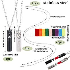 2 шт. 2 цвета 304 нержавеющая сталь полые облачные колонны флакон духов подвески ожерелья&nbsp;NJEW-SC0001-48