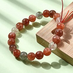 Браслеты из натуральных круглых бусин солнечного камня для женщин&nbsp;BJEW-L712-A04