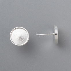Componenti per orecchini a bottone in acciaio inossidabile 304&nbsp;STAS-H410-07S-B
