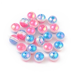 Cuentas de resina iridiscente de arco iris chapado uv&nbsp;LS-RESI-I048-01B
