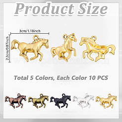 50 pz 5 colori pendenti in lega di stile tibetano&nbsp;TIBE-GA0001-05