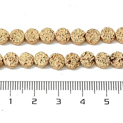 Fili di perle di roccia lavica naturale elettrodeposta&nbsp;G-I360-M01-02