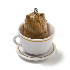 Подвески в виде щенков из непрозрачной смолы&nbsp;LS-RESI-G095-01C