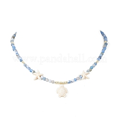 Летние ожерелья с подвесками в виде морских черепах из натурального окрашенного агата&nbsp;NJEW-JN05386-02