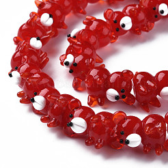 Прозрачные бусинки лэмпворк ручной работы бугристые нити&nbsp;LAMP-T007-19-B07