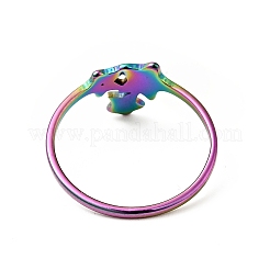 Женское кольцо-тройная звезда из нержавеющей стали 201 с ионным покрытием (IP)&nbsp;RJEW-G266-26M