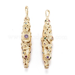 Vrais pendentifs en laiton plaqué 18k or véritable micro pavé zircone cubique&nbsp;X-ZIRC-M114-54G