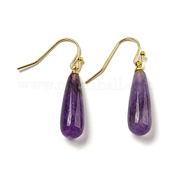 Orecchino pendente con pietra mista naturale con placcatura ionica&nbsp;EJEW-C084-01G