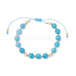 Плетеные браслеты из бусин натурального кварца для женщин&nbsp;BJEW-JB12529-01