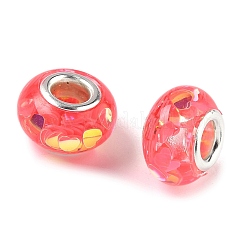 Прозрачные европейские бусины-рондель из смолы&nbsp;RESI-S023-08