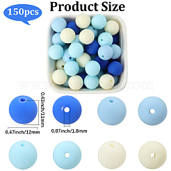 Perles acryliques en silicone imitées de style caoutchouté&nbsp;MACR-PA0001-06B-02