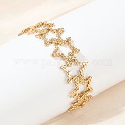 Браслеты-манжеты из нержавеющей стали 304 для женщин&nbsp;BJEW-U045-03G