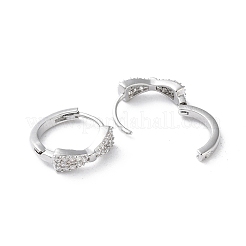 Латунные микро проложить серьги обруча кубического циркония&nbsp;EJEW-P259-03P