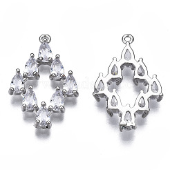 Подвески из прозрачного фианита с инкрустацией из латуни&nbsp;ZIRC-S069-014P