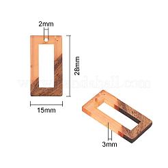 Pendentifs en résine transparente et bois de noyer&nbsp;RESI-CJ0001-77