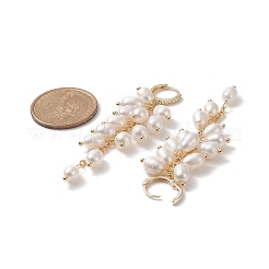 Orecchini a cerchio pendenti a grappolo di perle naturali&nbsp;EJEW-TA00202