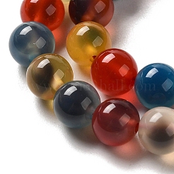 Нити из натуральных окрашенных и нагретых агатных бусин&nbsp;G-K356-A01-01
