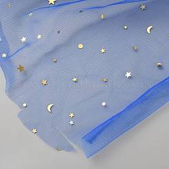 10 Yards PVC-Polyesternetzgewebe mit Stern- und Mondmuster&nbsp;DIY-WH0061-012A