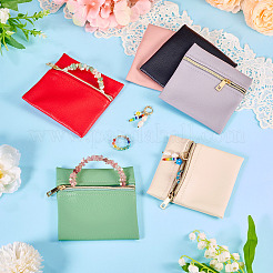 6 шт. 6 цвета искусственной кожи сумки для хранения ювелирных изделий на молнии&nbsp;ABAG-TA0001-66B