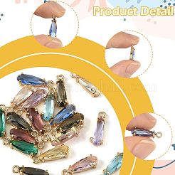 20pcs 10 Farben facettierte Glasanhänger&nbsp;GLAA-FS0002-64