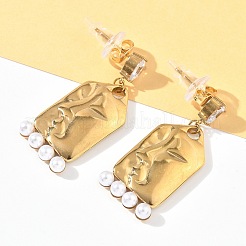 Серьги-гвоздики из нержавеющей стали 304 с микропаве из прозрачных кубических цирконий&nbsp;EJEW-D309-03G