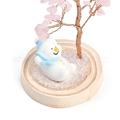 Copeaux de quartz rose naturel décorations arbre de vie&nbsp;DJEW-B013-03G