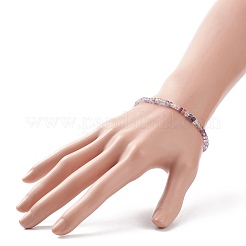 Braccialetto elasticizzato con perline cubiche di pietre preziose naturali da donna&nbsp;BJEW-JB08976