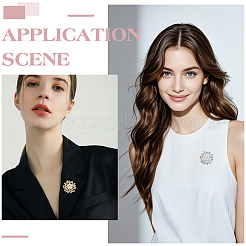 4 шт. булавки для лацкана одежды со стразами в виде цветка&nbsp;JEWB-ME0001-29