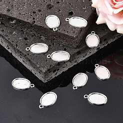 Тибетский стиль старинное серебро литые сеттинги кабошон плоский овал подвесные&nbsp;LS-TIBEP-M022-36AS