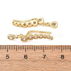Ohrstecker mit Crawler-Design und Pavé-Fassung aus Messing und Zirkonia&nbsp;KK-CBAA351-21G-02
